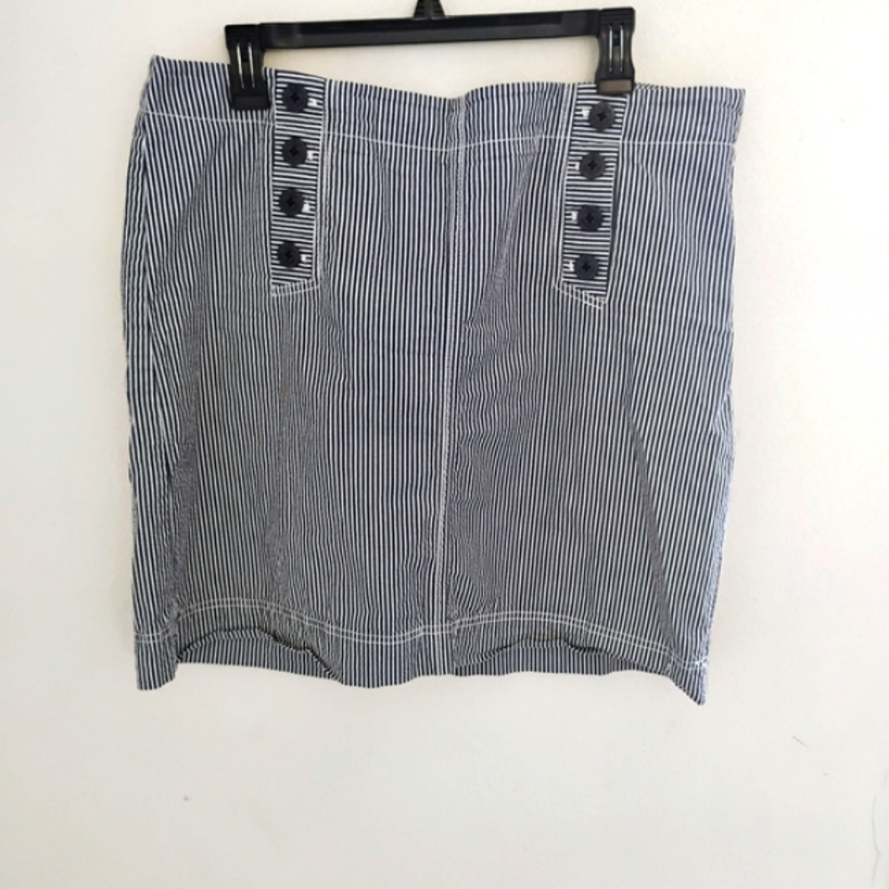 Talbots Striped Blue and White Women's Skirt